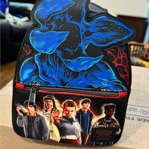 Loungefly Black & Blue Stranger Things Mini Backpack with Red Accents